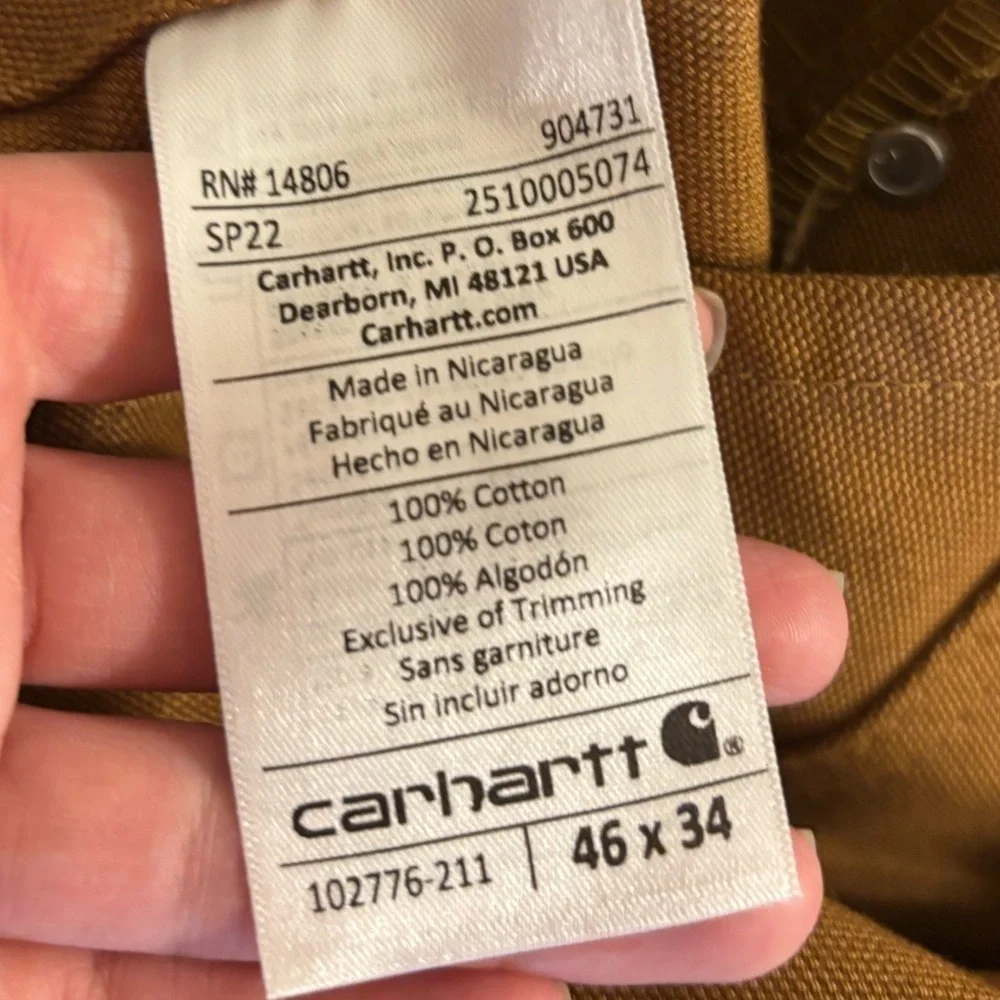 CARHARTT RELAXED FIT DUCK BIB OVERALL CARHARTT BROWN 46X34